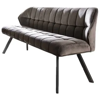 Vintagehaus Polsterbank Raster Grau 180 cm