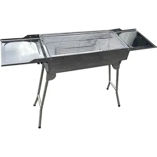 walexo Familien Grill Mangal ohne 14 Spieße, mit klappbaren Füßen Schaschlik und BBQ Kohlegrill Säulengrill Standgrill