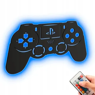 Wanddeko Lampe mit LED Lichte  HDF-Platte Wanddekoration Gamepad PS Gamer