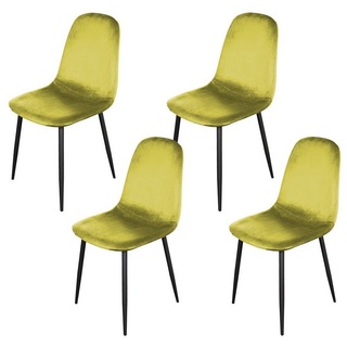 HTI-Living Esszimmerstuhl Stuhl Savannah Velvet Gelb (Set, 4 St), Esszimmerstuhl Samt gelb