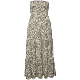 LASCANA Bandeaukleid Maxikleid Animaldruck Beige/Khaki 38