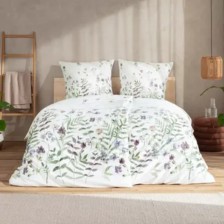 Estella Leticia bunt/grün Satin 135 x 200 cm + 80 x 80 cm