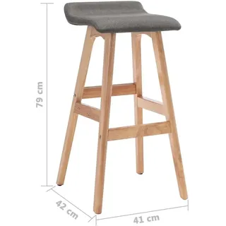 vidaXL Barhocker Dominic gepolstert 2er Set  Grau
