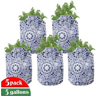 Abakuhaus Pflanzkübel »hochleistungsfähig Stofftöpfe mit Griffen für Pflanzen«, Arabeske Oriental Boho blau 28 cm x 28 cm