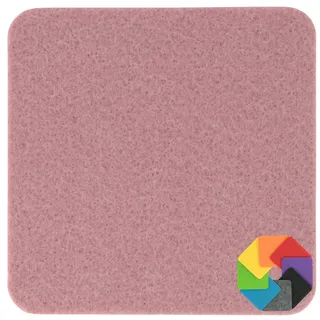 Design Filz Untersetzer eckig - 10x10cm in Rosenholz für Glas, Getränke, Bar, Tasse, Vase