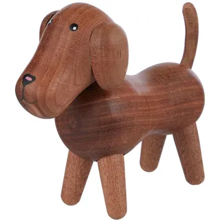 BUTLERS Deko Dackel 12x5x11cm Buchenholz Woody Forest | Dekofigur Herbst & Weihnachten | Tischdeko & Fensterbank Deko | Geschenkidee für Dackelliebhaber