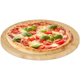 Relaxdays Pizzateller 32 cm braun