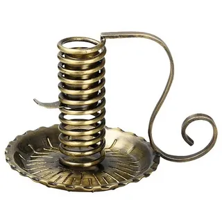 NKlaus Kerzenständer Spiral-Leuchter Antik Messing H 12cm Handleuchter goldfarben|schwarz|silberfarben