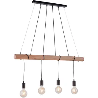 Selltec Pendelleuchte 4-flg. E27 60 cm rund schwarz/braun