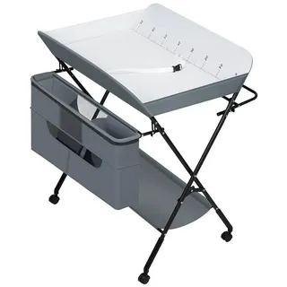 Woltu Wickeltisch, Grau, Metall, 1 Fächer, 77x95.5x52 cm, Babymöbel, Wickelkommoden & Zubehör, Wickelkommoden