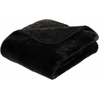 Wohndecke GÖZZE "Premium Cashmere Feeling" Wohndecken Gr. B/L: 220 cm x 240 cm, schwarz Kunstfaserdecken