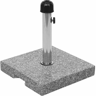Mendler Sonnenschirmständer HWC-F92, Schirmständer Schirmhalter, Granit ~ 23kg eckig grau