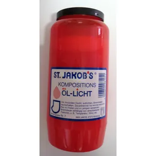 Grabkerzen Nr. 7 St. Jakobs, Grabkerze, Grablicht, Weiss und rot, Friedhofslicht, Öllichter Nr, 7, Öl-Lichter, Grablampe, Grableuchte, Grabgestaltung, Lange Brenndauer (rot, 96)