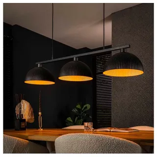 famlights Pendelleuchte famlights, Pendelleuchte Eliot in Schwarz und Gold-matt E27 3-flammig schwarz