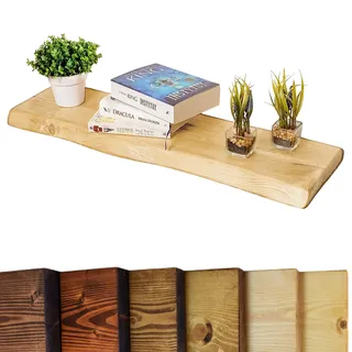 Chill House Waney/Live Edge Rustikal Wandregal 15x3.8cm, Eiche Natur, 120cm