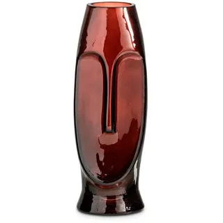 Vase Gesicht 25 cm Glas Braun