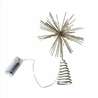 LOBERON LED-Weihnachtsbaumspitze Quérillane, 20 Warmweiße LEDs, Batteriebetrieben, Christbaumspitze, Weihnachtsdekoration, Weihnachten, Eisen, Kupfer, Gold