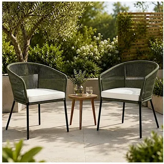 Estexo Lounge Stuhl Gartensessel 56 x 76 x 76 cm Oliv 2 St.