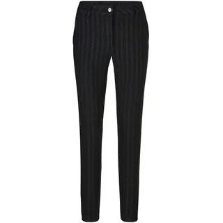 Madeleine Flanellhose mit schmaler Beinform Schwarz/Grau 44