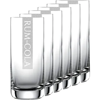Miriquidi Rum-Cola Gläser 6er Serie COOLGLAS Rum-COLA | 0,33l Schott Glas | Spülmaschinenfest durch Lasergravur| Gläser für Rumcola 6 Stück