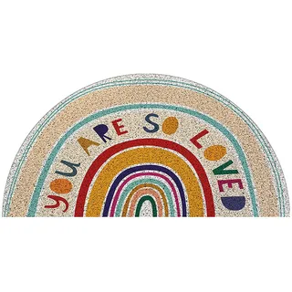 YEARLY Regenbogen-Halbkreis-Fußmatten,draußen drinnen willkommene Matte verschleißfester Türteppich für stark frequentierte Bereiche auf der Terrasse Heimdekoration (Color : A, Größe : 60 * 120cm)