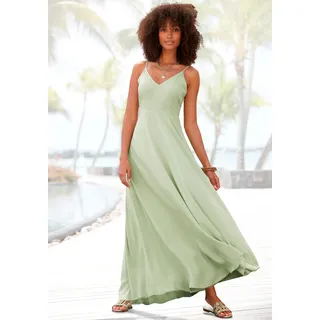 LASCANA Maxikleid Unifarben Grün 38