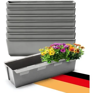 BigDean Blumenkasten Paletten-Einsatz zum Einhängen 37cm betongrau Pflanzkasten Europalett (8 St) grau
