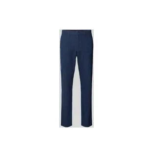 Regular Fit Hose aus Baumwoll-Leinen-Mix mit Glencheck-Muster, Royal, 28