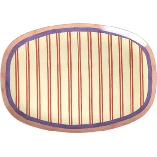 Rice Melamin Rechteckiger Teller, Stripey Love Print