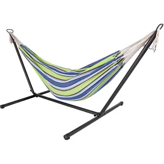 Spetebo Doppel Hängematte 285 x 120 cm Grün/Blau