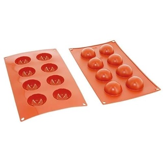 Déco Relief - Silikonform mit 8 Halbkugeln, ⌀ 5 x 2,5 cm – Kuchenform zum Backen – professionelles Material