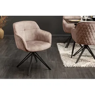 Riess-Ambiente Drehbarer Design Stuhl Euphoria champagner greige Samt