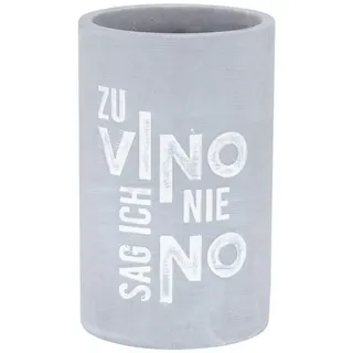 Levandeo® Wein- und Sektkühler, Flaschenkühler Beton Grau H21cm Weinkühler Spruch Zu Vino