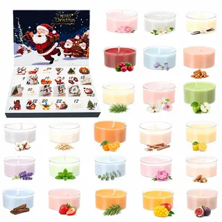 Kerzen Adventskalender 2026,Adventskalender Duftkerzen 2026 Frauen | mit 24 Teelicht Duftkerzen,Weihnachtskalender Scented Candles,Weihnachtskalender Geschenke für Mama Schwester Freundin