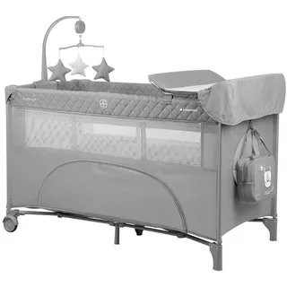 KIKKABOO Kikka boo Babyreisebett, hellgrau Metall, 60x120 cm, Babymöbel, Babybetten, Reisebetten