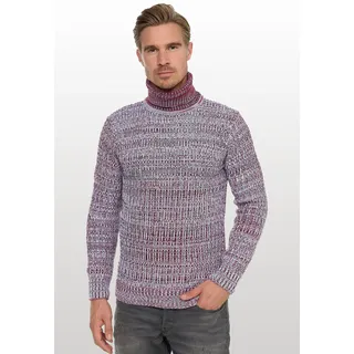 RUSTY NEAL Rollkragenpullover RUSTY NEAL, Herren, Gr. XXL, rot, 70% Polyacryl, 30% Baumwolle, meliert, normal, hoch geschlossener Ausschnitt, Pullover Rollkragenpullover, im angesagten Strickdesign