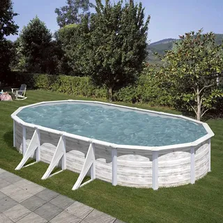 Gre Nordic Oval-Stahlwandbecken-Set 730 x 375 x 120 cm inkl. Reinigungsset