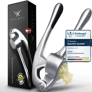 VALUXE® Knoblauchpresse spülmaschinenfest mit kraftvoller Hebelwirkung | Langlebige Profi Knoblauch-Handpresse & Ingwerpresse - Praktische Garlic Press Crusher hochwertig & robust