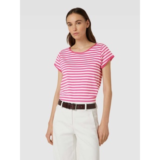 T-Shirt mit Streifenmuster, Pink, S