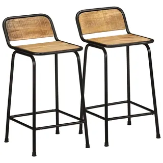 vidaXL Barhocker 2 Stk. 46 x 35,5 x 80 cm Braun