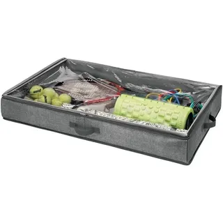 mDesign Unterbettkommode Bettkasten Wäschebox staubfrei anthrazit / tranparent