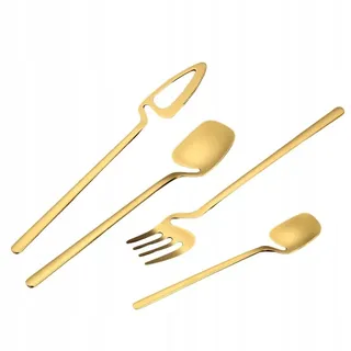 Bestecksatz Edelstahl Modern 32 Stück MATTE GOLD SET