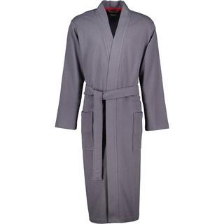 Cawö Home Herrenbademantel 816 Kimono Pique, Kimono, 100% Baumwolle, extraleicht grau S
