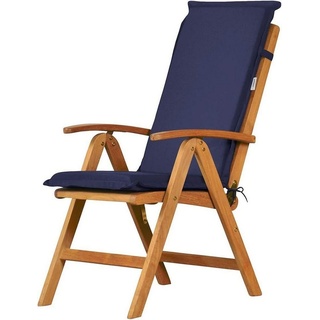 Kai Wiechmann Hochlehnerauflage »Auflage für Hochlehner, Stuhlauflage mit Rückenteil, Gartenpolster«, 47 x 117 cm, lichtecht, atmungsaktiv, waschbar, made in Germany blau