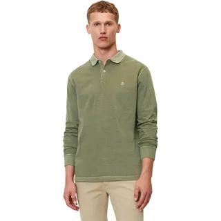 Langarm-Poloshirt MARC O'POLO "aus reiner Bio-Baumwolle" Gr. XXL, grün Herren Shirts Langarm