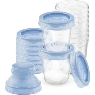 Philips Aufbewahrungssystem für Muttermilch Becher inklusive Deckel Adapter (Modell SCF618/10)