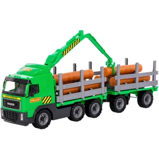 Wader PowerTruck Holzfrachter mit Anhänger, gruen
