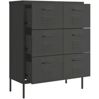 vidaXL Schubladenschrank 80 x 101,5 x 35 cm Anthrazit
