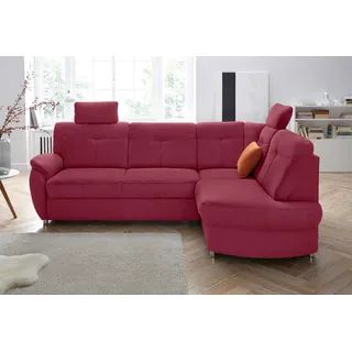 sit&more Ecksofa SIT & MORE "Sonoma L-Form", rot (bordeaux), B:246cm H:91cm T:176cm, Kunstleder SOFTLUX;Luxus-Microfaser ALTARA NUBUCK (100% Polyester);Luxus-Microfaser (90% Polyester, 10% Polyamid), Sofas, Ecksofa, wahlweise mit Bettfunktion und Bettkasten