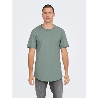 ONLY & SONS T-Shirt Langes Rundhals T-Shirt Einfarbiges Kurzarm Basic Shirt ONSBENNE 4783 in Grün grün XSARIZONAS